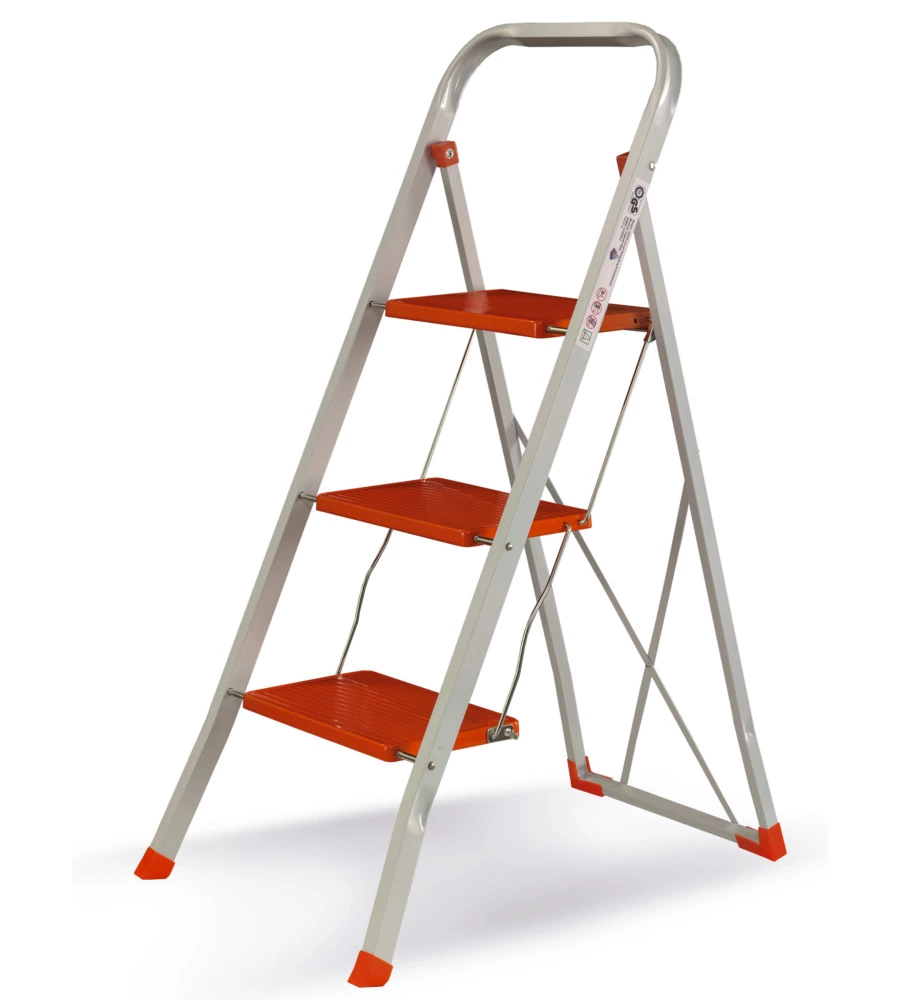 SCALA CASA BRIKO "STEPPY" CON 3 GRADINI IN ACCIAIO, 47X115X71 CM